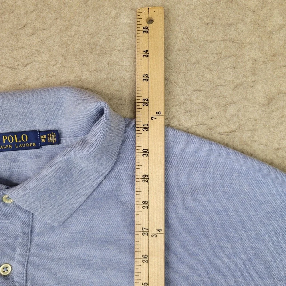 Polo Ralph Lauren Shirt Mens 3XB Big Blue Short Sleeve Polo Preppy 100% Cotton‎